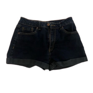 Dark Wash High Rise Denim Shorts